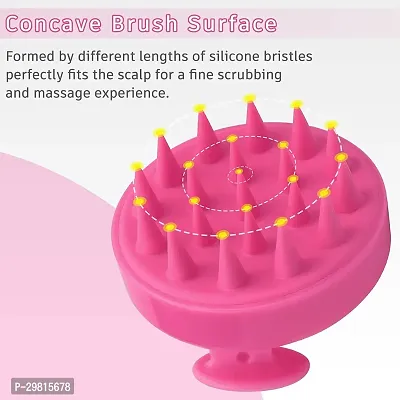 Premium Silicone Bristles Hair Scalp Massager Shampoo Brush-thumb0