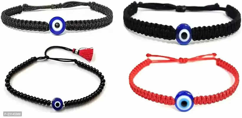 Fabric Bracelet Set For Men (Pack Of 4)