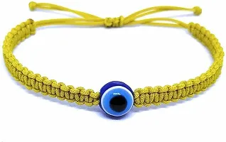 Black Yellow With Blue Evil Eye Beads Nazariya Bracelet Set For Unisex Pack Of 2-thumb1