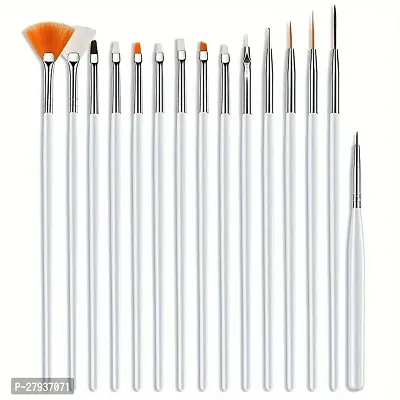 QNAM 15pcs Acrylic Nail Art Design Painting Tool Pen Polish White Nail Brush Set