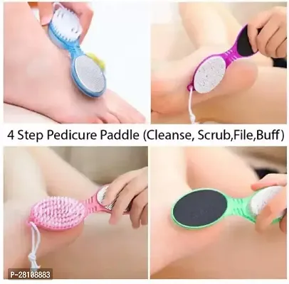 Pedicure Tool Pedicure Brush For Feet Foot Scrubber 4 In 1 Foot File With Pedicure And Manicure Brush Multi Use Pedicure Paddle Brush (Cleanse, Scrub, File And Buff)-thumb3