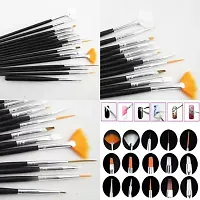 Set of 15 White Acrylic Nail Art Brushes with Nail Dotting Tool  15 Pcs-thumb1