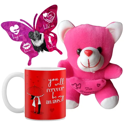 Valentine Combo of Teddy, Mug and Card