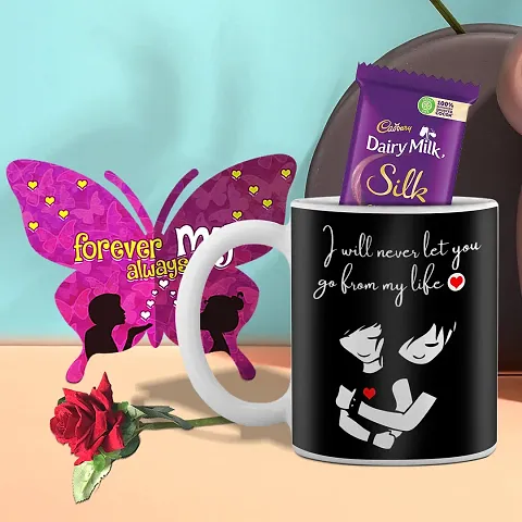 Valentine Combo Mug With Card, Chocolate And Rose