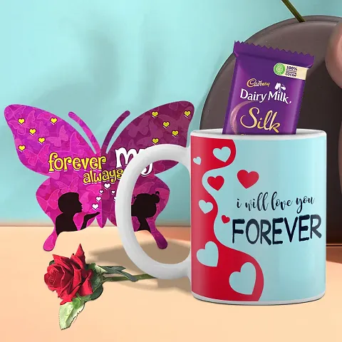 Valentine Combo Mug, Greeting Card, Chocolate And Rose