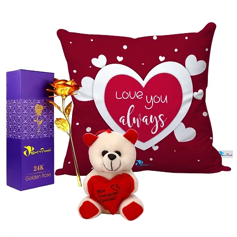 Valentine Combo- Cushion, Teddy and Rose