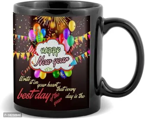 Happy new year write ton your heart that every day is the best day of the year gifts for boyfriend girlfriend friend Ceramic Coffee Mug (320 ml)-thumb0