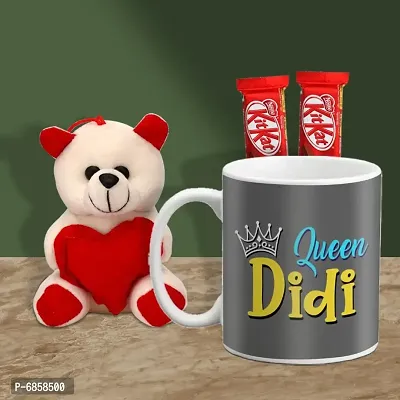 Rakhi Gift for Sister Printed Coffee Mug with Cute Little Teddy and 2 Chocolates-thumb0