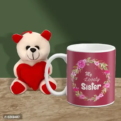 Rakhi Gift for Sister Printed Coffee Mug with Cute Little teddy