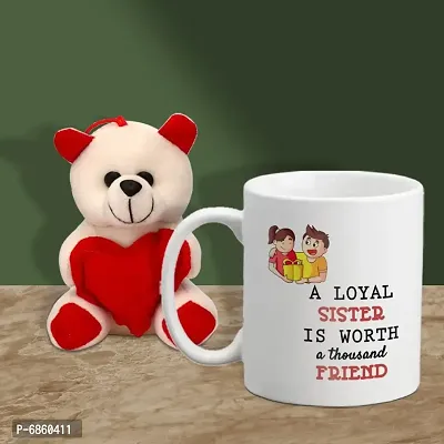 Rakhi Gift for Sister Printed Coffee Mug with Cute Little teddy-thumb0