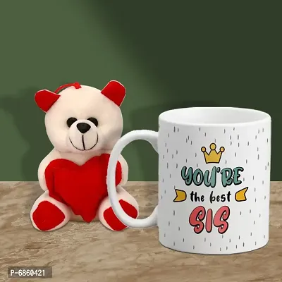 Rakhi Gift for Sister Printed Coffee Mug with Cute Little teddy-thumb0