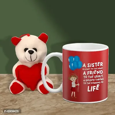 Rakhi Gift for Sister Printed Coffee Mug with Cute Little teddy