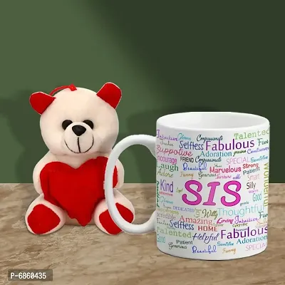 Rakhi Gift for Sister Printed Coffee Mug with Cute Little teddy-thumb0