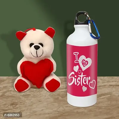 Rakhi Gift for Sister Printed Shipper bottle with Cute little Teddy-thumb0