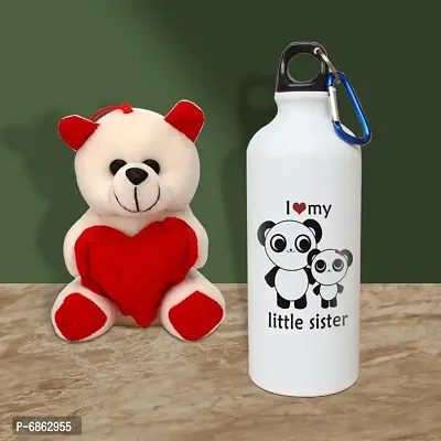 Rakhi Gift for Sister Printed Shipper bottle with Cute little Teddy