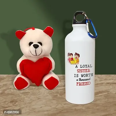 Rakhi Gift for Sister Printed Shipper bottle with Cute little Teddy