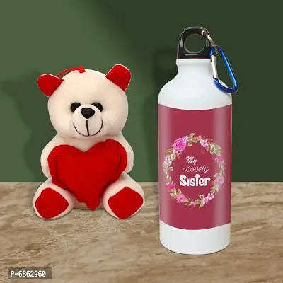 Rakhi Gift for Sister Printed Shipper bottle with Cute little Teddy