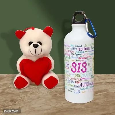 Rakhi Gift for Sister Printed Shipper bottle with Cute little Teddy