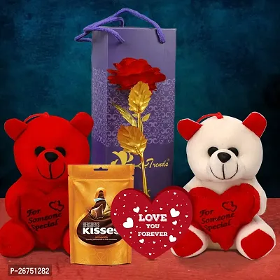 sky trends Valentine gifts Chocolate pack combo with couple gift teddy combo Rose Artificial Gift Hamper-08