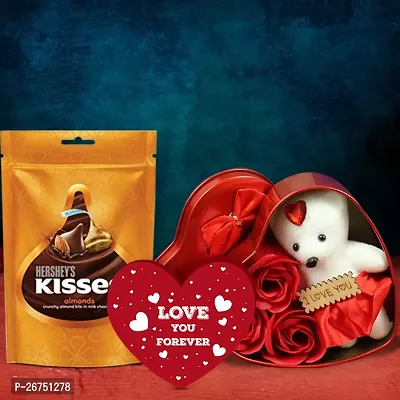 sky trends Valentine gifts Chocolate pack combo with couple gift teddy combo Rose Artificial Gift Hamper-04