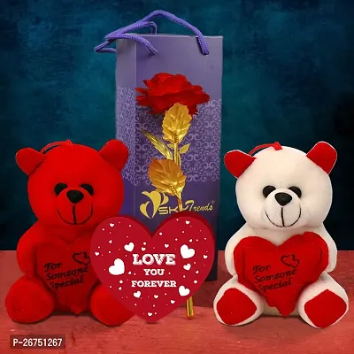 sky trends Valentine gifts combo with couple gift teddy combo Rose Artificial Gift Hamper-05