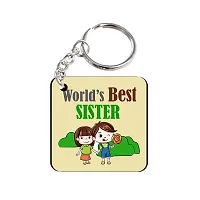 World's Best Sister Rakhi Gift for Sister Printed Coffee Mug, Teddy, Chocolate, Keychain-thumb1