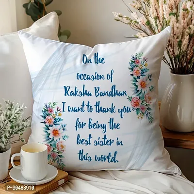 On The occaision of Rakhi Gift for Sister Printed Cushion Cover with Filler