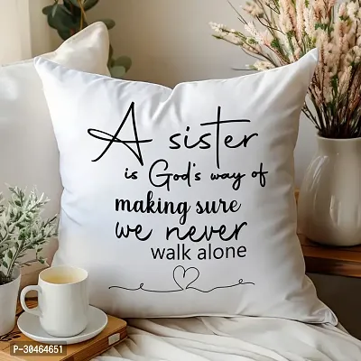 A Sister is a God's Way Rakhi Gift for Sister Printed Cushion Cover with Filler