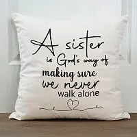 A Sister is a God's Way Rakhi Gift for Sister Printed Cushion Cover with Filler-thumb1