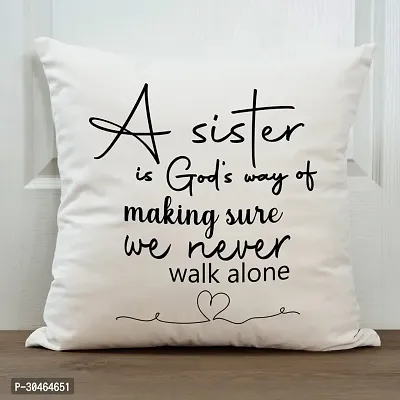 A Sister is a God's Way Rakhi Gift for Sister Printed Cushion Cover with Filler-thumb2