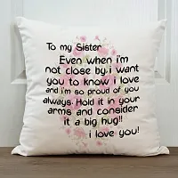 to My Sister Rakhi Gift for Sister Printed Cushion Cover with Filler-thumb1