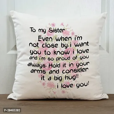 to My Sister Rakhi Gift for Sister Printed Cushion Cover with Filler-thumb2