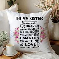 to My Sister Always Remember Rakhi Gift for Sister Printed Cushion Cover with Filler, Coffee Mug and Keychain-thumb3