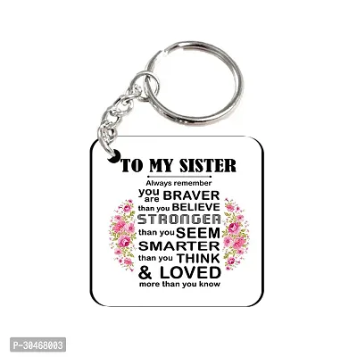 to My Sister Always Remember Rakhi Gift for Sister Printed Cushion Cover with Filler, Shipper Bottle and Keychain-thumb3