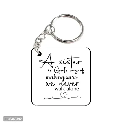 A Sister is a God's Way Rakhi Gift for Sister Printed Cushion Cover with Filler, Shipper Bottle and Keychain-thumb2