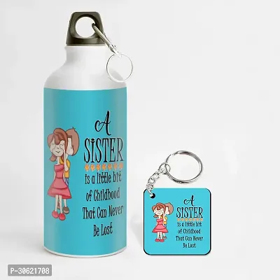 Rakhi Gift for Sister Printed Shipper Bottle with Keychain Combo