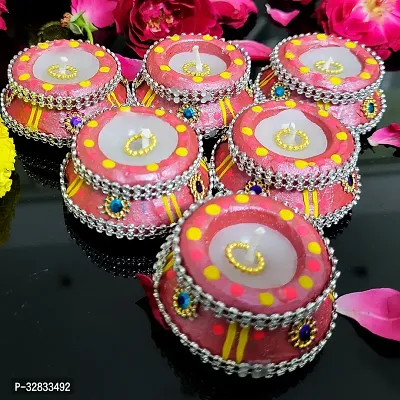 Handcraft Diwali Decoration Candle Set Pack of 6-thumb3