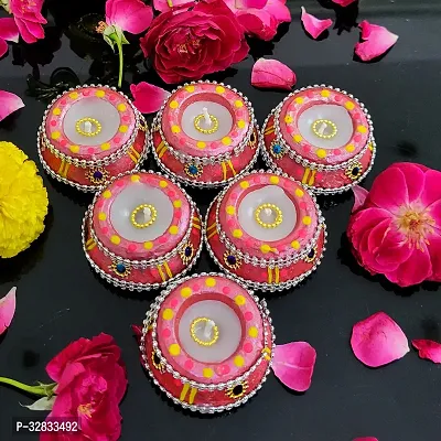 Handcraft Diwali Decoration Candle Set Pack of 6-thumb5