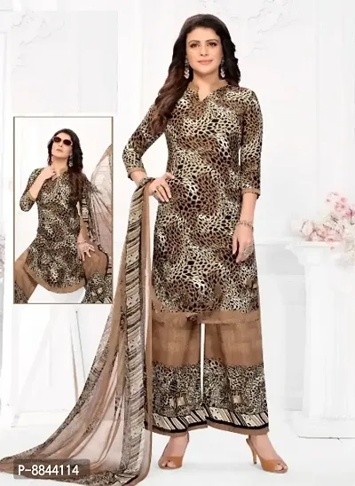 Fancy Synthetic Crepe Unstitched Dress Material for Women