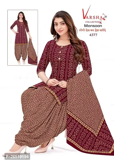 Classic Synthetic Crepe Dress Material with Dupatta