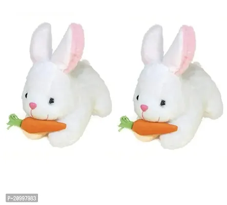 Combo 2 Rabbit With Carrot Soft Push Toys For Kids Soft Toy For Baby Soft Toy For Decor-thumb0