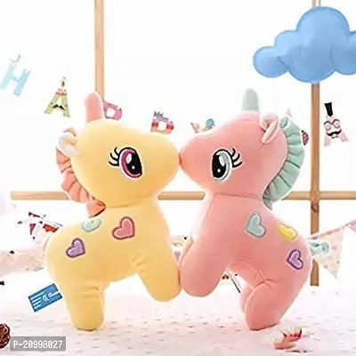 Yellow And Pink Unicorn Stuffed Soft Toy Plush For Kids Baby Boy Girl Combo 25Cm-thumb0