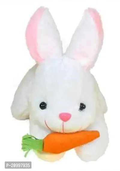 Rabbit With Carrot Stuffed Soft Plush Toy White 30 Cm
