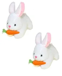 Combo 2 Rabbit With Carrot Soft Push Toys For Kids Soft Toy For Baby Soft Toy For Decor-thumb1