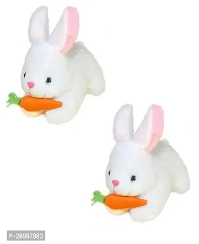 Combo 2 Rabbit With Carrot Soft Push Toys For Kids Soft Toy For Baby Soft Toy For Decor-thumb2