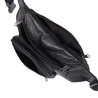 poprex Black Waist Bag Elegant Style Travel Pouch Passport Holder with AdjustableStrap, Waterproof Waist Bag Fanny Pack for Outdoor Running Hiking Walking Travel Super Lightweight-thumb1