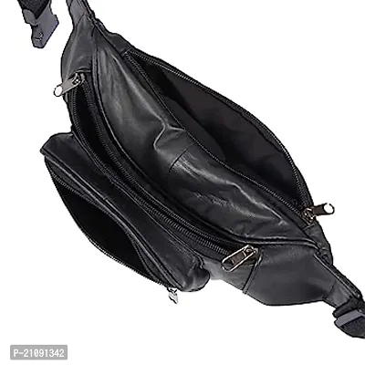 poprex Black Waist Bag Elegant Style Travel Pouch Passport Holder with AdjustableStrap, Waterproof Waist Bag Fanny Pack for Outdoor Running Hiking Walking Travel Super Lightweight-thumb2