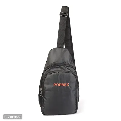 POPREX Sling Crossbody Bag for Men, Stylish Chest Shoulder Bag for Men Women, Lightweight One Strap Sling backpack for travelling( black)