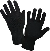 Winter Knit Beanie Cap Hat Neck Warmer Scarf and Woolen Gloves Set for Men  Women (3 Piece)-thumb1