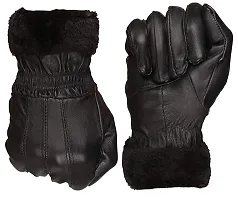 POPREX Hand Glove 1 Pair of Leather Glove, Snow Proof Winter Gloves for Man and Woman Hand Protective from Winter and Cold Bike and Car Riding Glove-thumb1